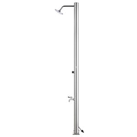 Doccia da Giardino con Base Marrone 220 cm in Acciaio Inox 3070788