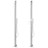 Doccia da Giardino con Base Grigia 225 cm in Acciaio Inox 3070795