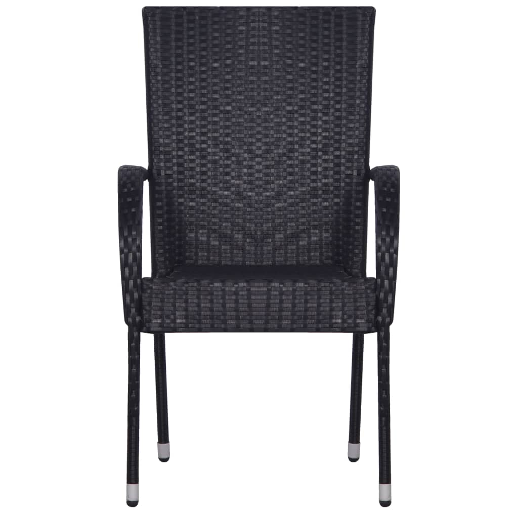 Set Mobili da Pranzo Giardino 5 pz in Polyrattan Nero cod mxl 35933