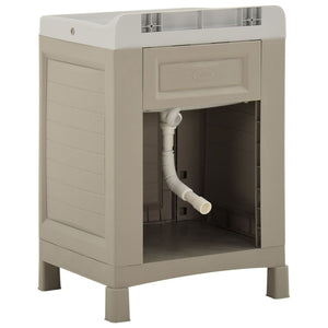 Mobiletto per Lavanderia 60x51x89 cm Sabbia 331327