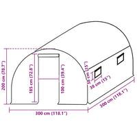 Telo di Ricambio per Serra (9 m²) 300x300x200 cm Verde 316429