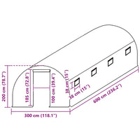 Telo di Ricambio per Serra (18 m²) 300x600x200 cm Verde 316431