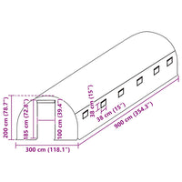 Telo di Ricambio per Serra (27 m²) 300x900x200 cm Verde 316432