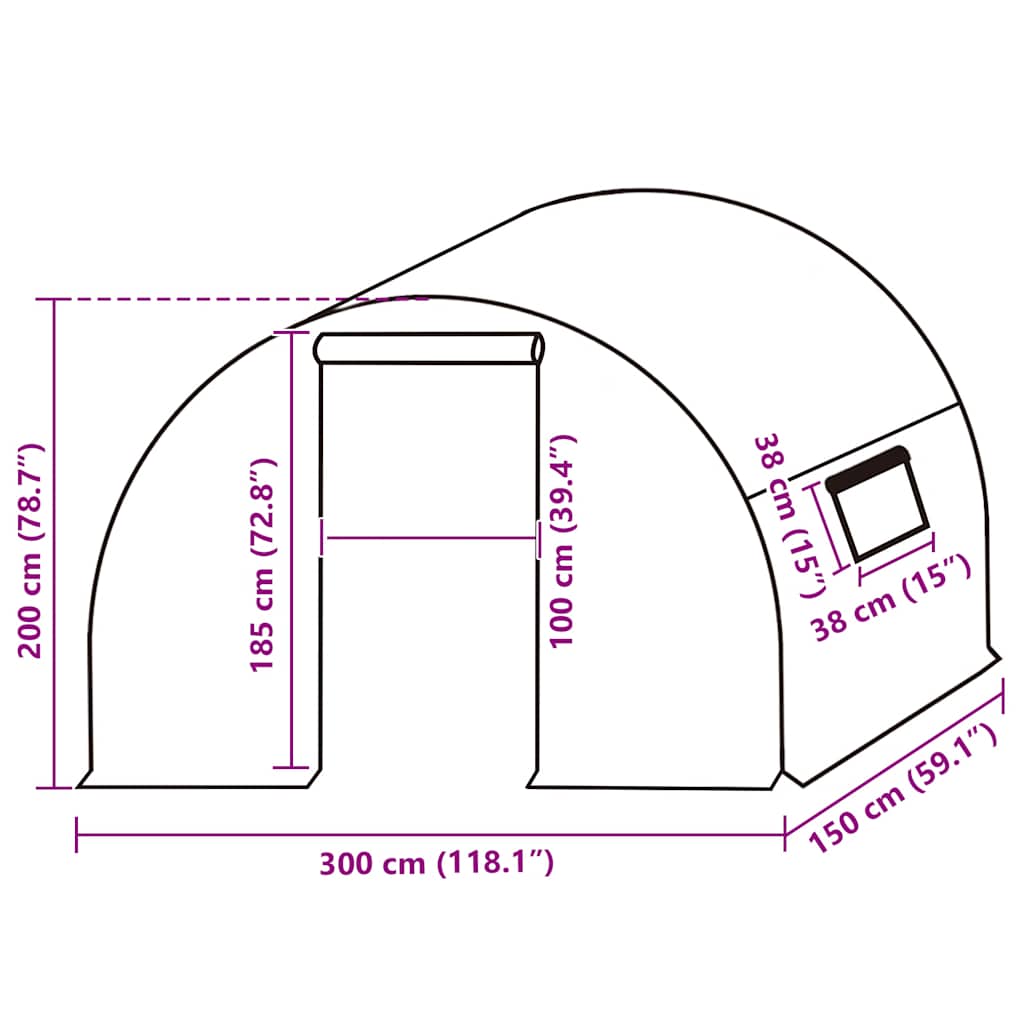 Telo di Ricambio per Serra (4,5 m²) 3x1,5x2 m Trasparente 316434