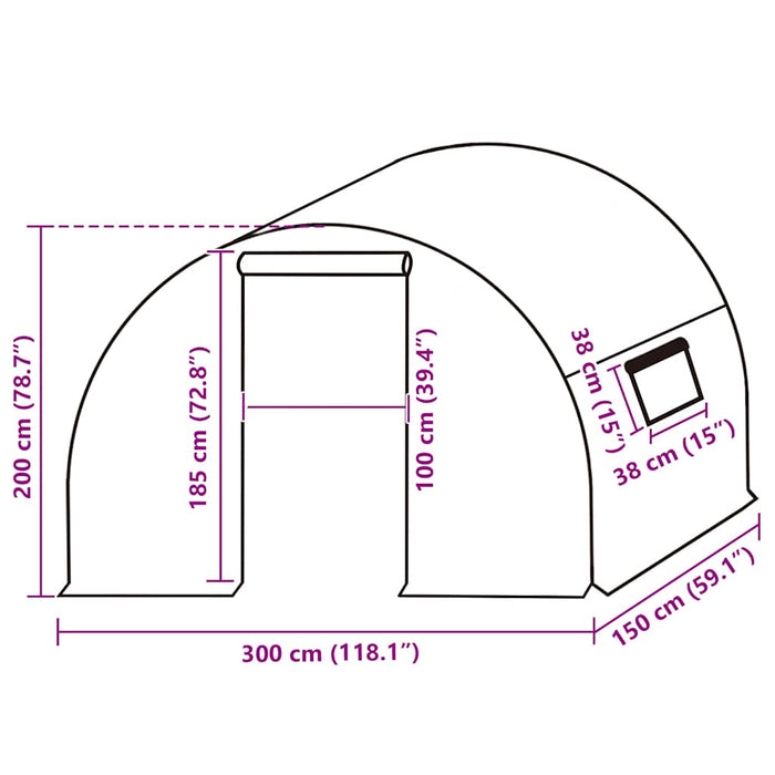 Telo di Ricambio per Serra (4,5 m²) 3x1,5x2 m Trasparente 316434
