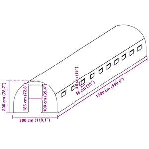 Telo di Ricambio per Serra (45 m²) 300x1500x200 cm Verde 316440