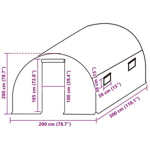 Telo di Ricambio per Serra (6 m²) 200x300x200 cm Verde 316442