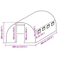 Telo di Ricambio per Serra (16 m²) 400x400x200 cm Verde 316444