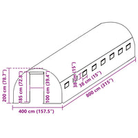 Telo di Ricambio per Serra (32 m²) 400x800x200 cm Verde 316446