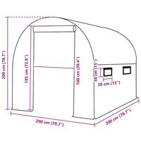 Telo di Ricambio per Serra (4 m²) 200x200x200 cm Verde 316447