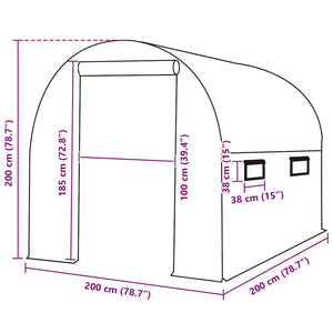 Telo di Ricambio per Serra (4 m²) 200x200x200 cm Verde 316447