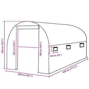 Telo di Ricambio per Serra (9 m²) 200x450x200 cm Verde 316449