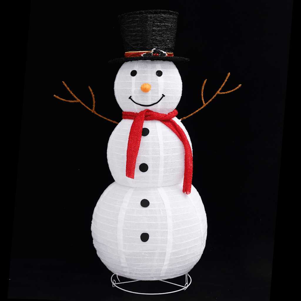 Figura Natalizia Pupazzo di Neve a LED Tessuto Pregiato 120 cm 329761