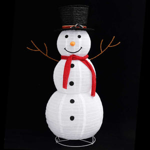 Figura Natalizia Pupazzo di Neve a LED Tessuto Pregiato 120 cm 329761
