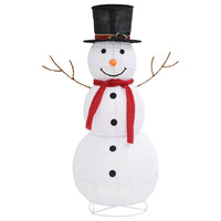 Figura Natalizia Pupazzo di Neve a LED Tessuto Pregiato 120 cm