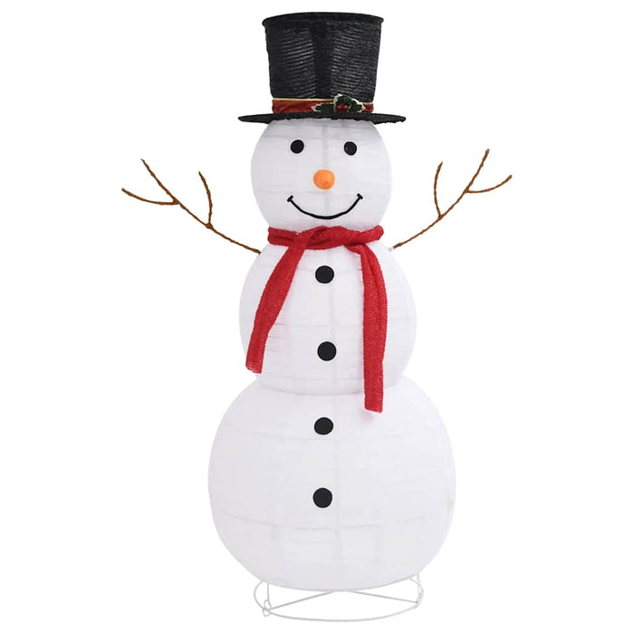 Figura Natalizia Pupazzo di Neve a LED Tessuto Pregiato 120 cm