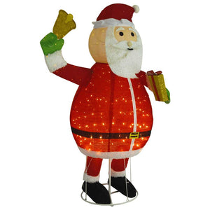 Figura Decorativa Babbo Natale con LED Tessuto Lusso 180 cm 329763