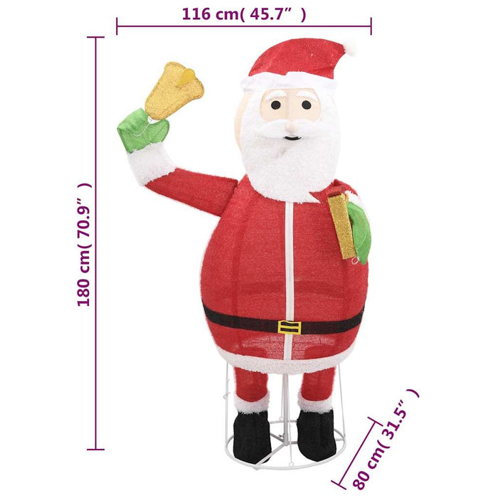 Figura Decorativa Babbo Natale con LED Tessuto Lusso 180 cm