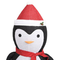 Figura Decorativa Pinguino Natale con LED Tessuto Lusso 180cm 329764