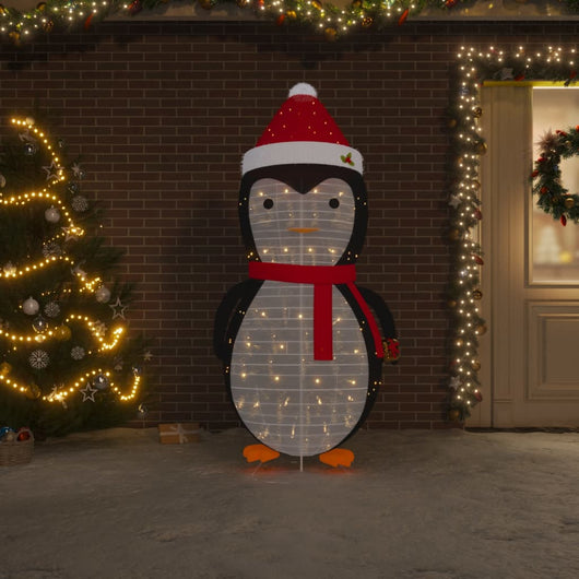 Figura Decorativa Pinguino Natale con LED Tessuto Lusso 180cm 329764