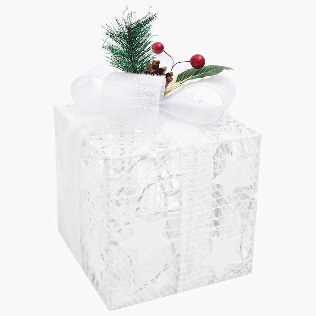 Scatole Regalo Decorative Natale 3pz Bianche da Esterno Interni cod mxl 50608