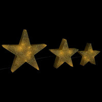 Decorazioni Natale Stelle 3 pz Oro in Rete LED Interni Esterni 329775