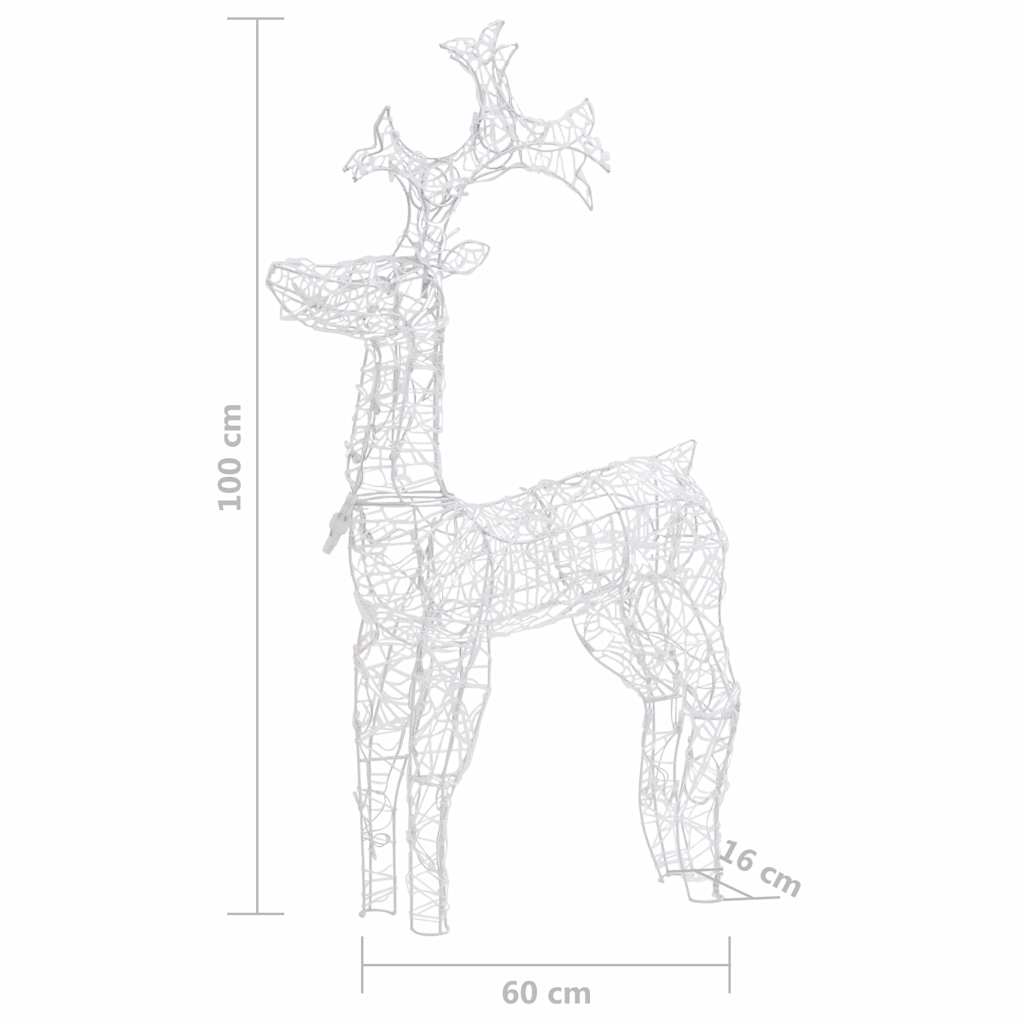 Renne e Slitta Decorazione Natale 90 LED 60x16x100 cm Acrilico cod mxl 32436