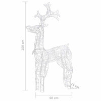 Renne e Slitta Decorazione Natale 90 LED 60x16x100 cm Acrilico cod mxl 32436