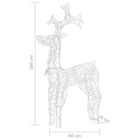 Renne e Slitta Decorazione Natale 90 LED 60x16x100 cm Acrilico 329780