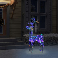 Renne e Slitta Decorazione Natale 90 LED 60x16x100 cm Acrilico cod mxl 32436