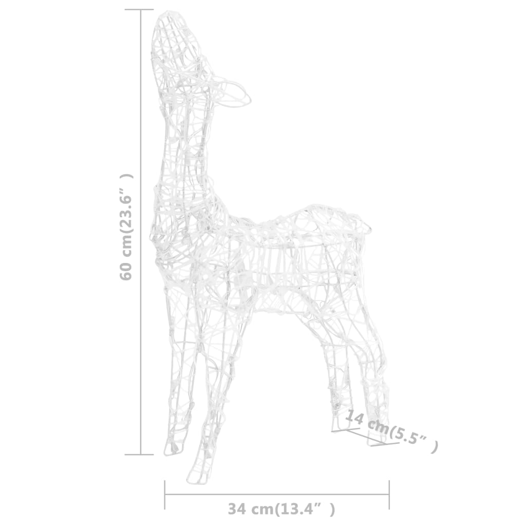 Famiglia di Renne di Natale 160 LED Bianco Caldo in Acrilico