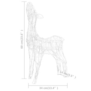 Famiglia di Renne di Natale 160 LED Bianco Caldo in Acrilico