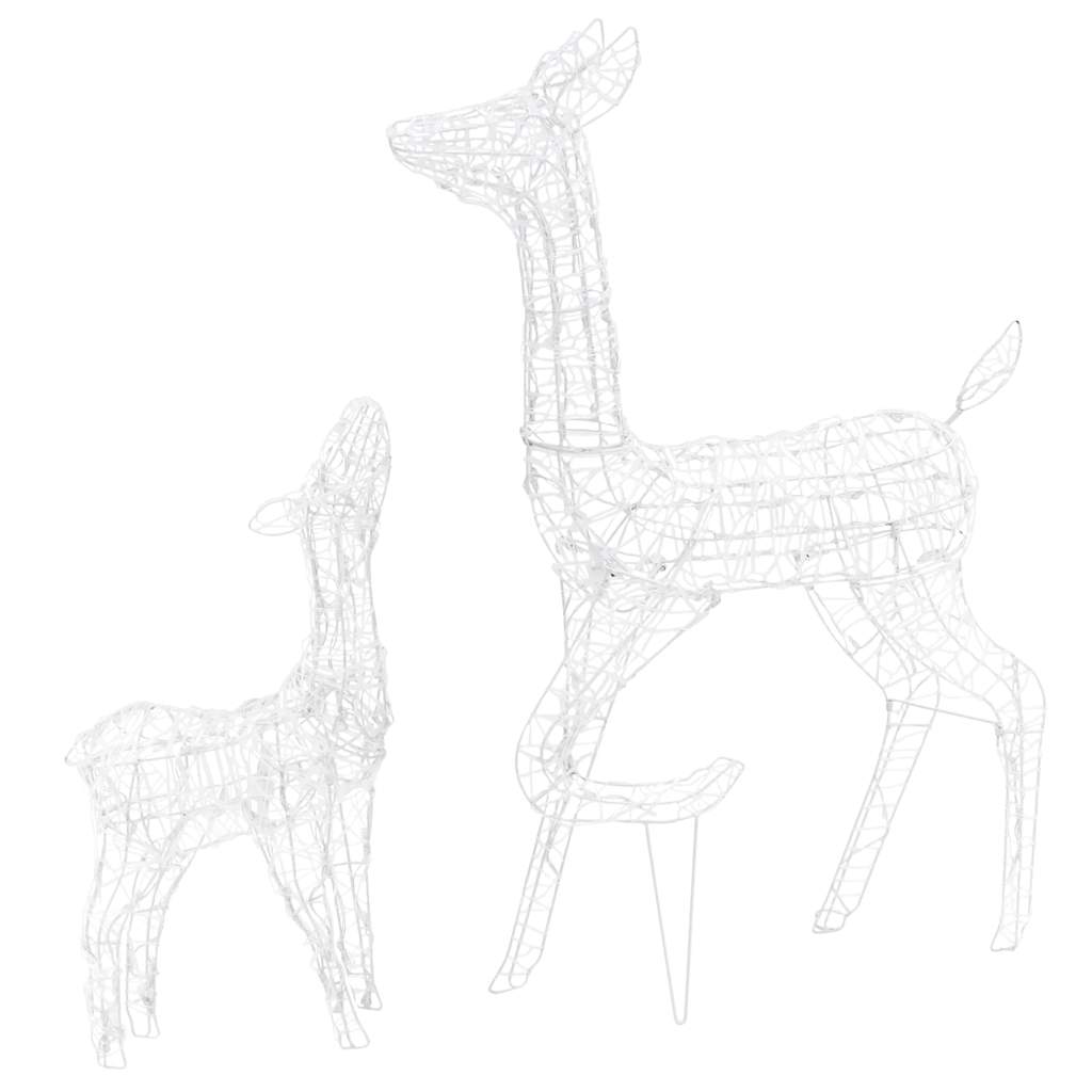 Famiglia di Renne di Natale 160 LED-Luci decorative natalizie Bianco Freddo in Acrilico