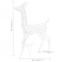 Famiglia di Renne di Natale 160 LED Bianco Freddo in Acrilico