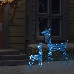Famiglia di Renne di Natale 160 LED Blu in Acrilico 329791