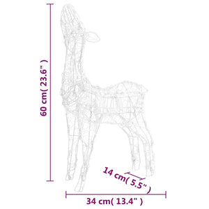 Famiglia di Renne di Natale 160 LED Colorate in Acrilico