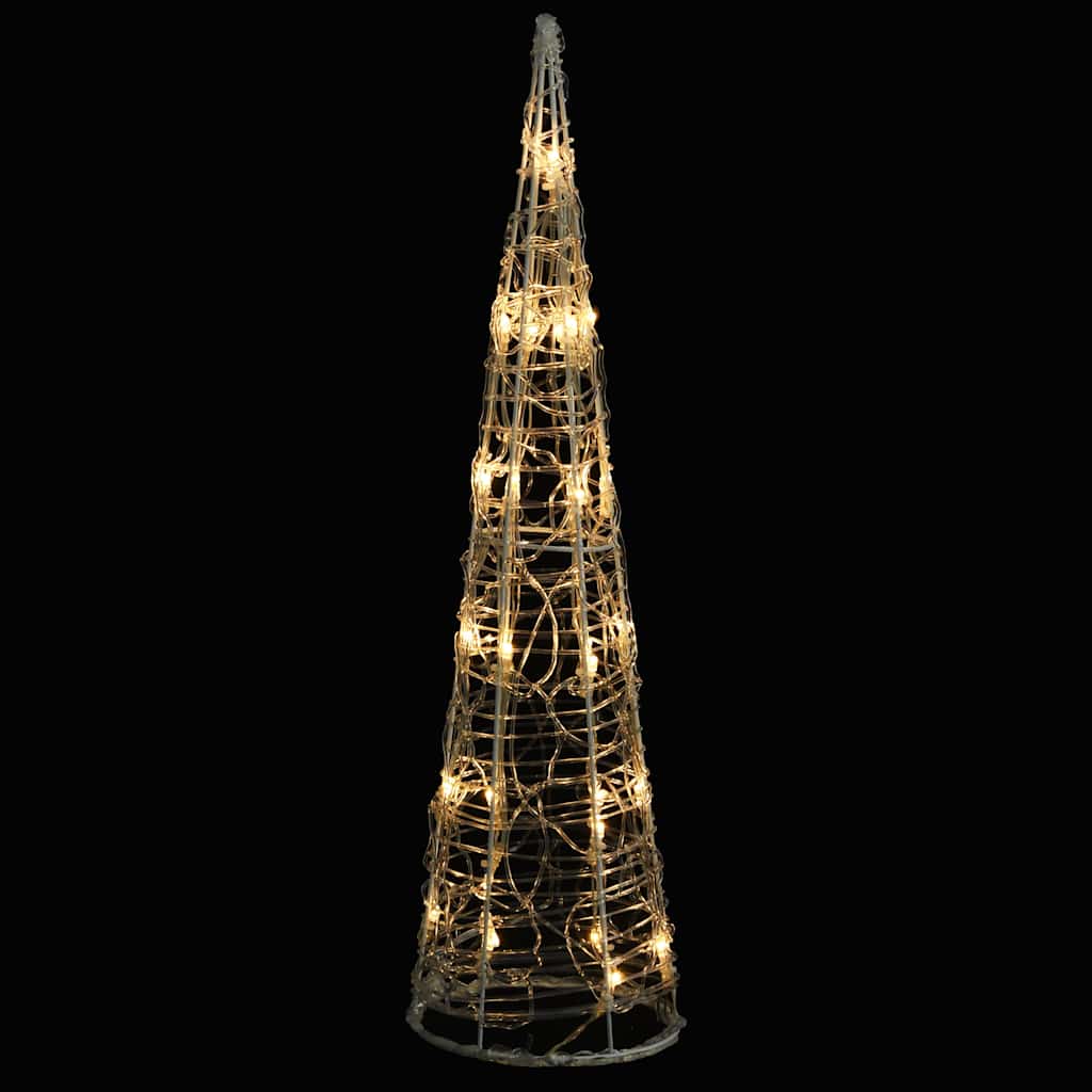 Piramide Decorativa Cono Luce LED Acrilico Bianco Caldo 60 cm 329797