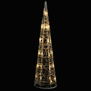 Piramide Decorativa Cono Luce LED Acrilico Bianco Caldo 60 cm 329797