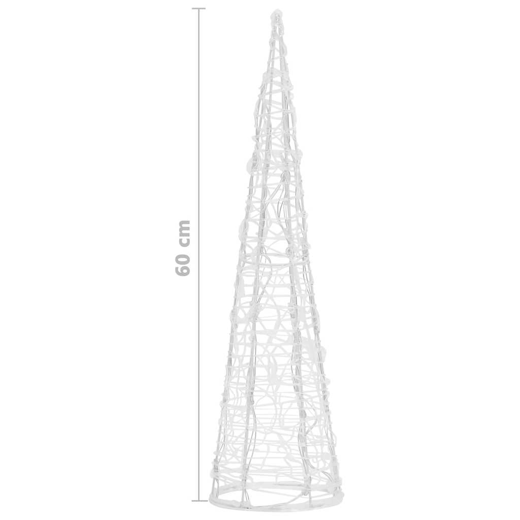 Piramide Decorativa Cono Luce LED Acrilico Bianco Caldo 60 cm 329797