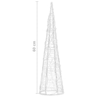 Piramide Decorativa Cono Luce LED Acrilico Bianco Caldo 60 cm 329797