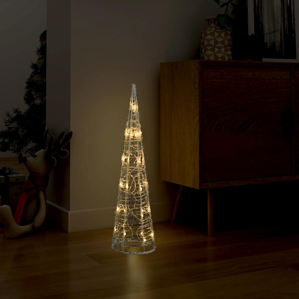 Piramide Decorativa Cono Luce LED Acrilico Bianco Caldo 60 cm 329797