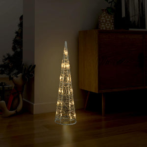 Piramide Decorativa Cono Luce LED Acrilico Bianco Caldo 60 cm 329797