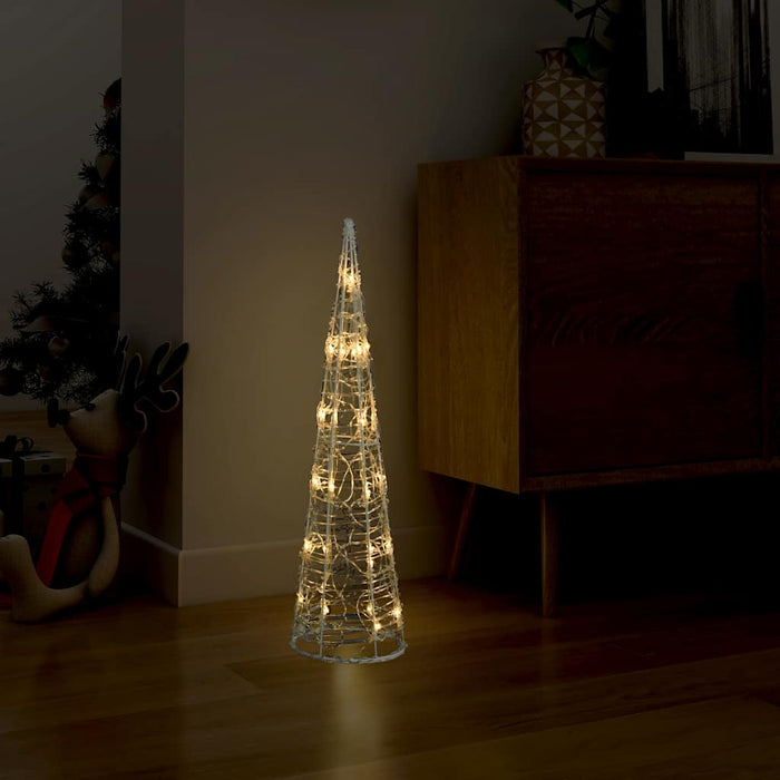 Piramide Decorativa Cono Luce LED Acrilico Bianco Caldo 60 cm 329797
