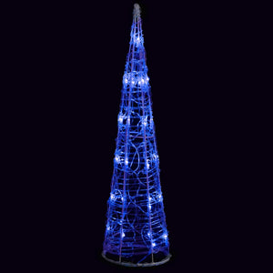 Piramide Decorativa Cono di Luce LED Acrilico Blu 60 cm 329799