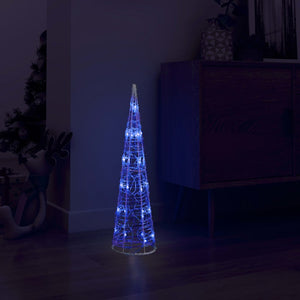 Piramide Decorativa Cono di Luce LED Acrilico Blu 60 cm 329799