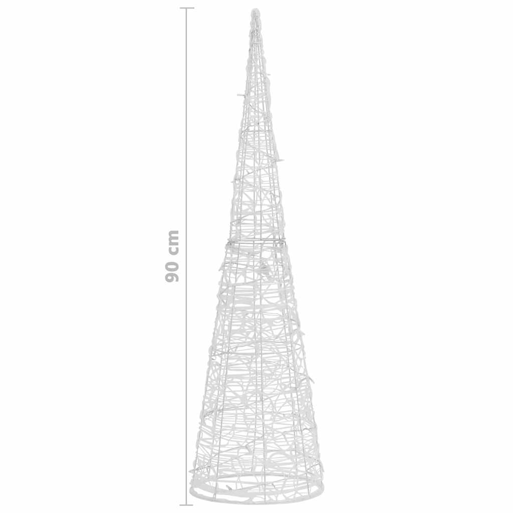 Piramide Decorativa Cono Luce LED Acrilico Bianco Caldo 90 cm 329801