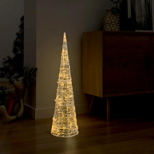 Piramide Decorativa Cono Luce LED Acrilico Bianco Caldo 90 cm 329801