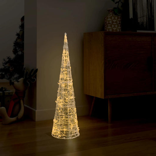 Piramide Decorativa Cono Luce LED Acrilico Bianco Caldo 90 cm 329801