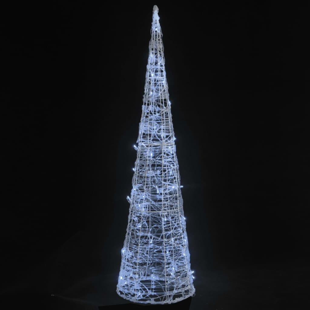 Piramide Decorativa Cono di Luce LED Acrilico Bianco Freddo 90cm