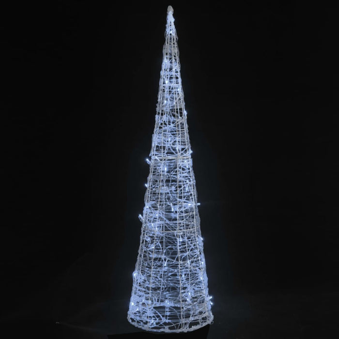 Piramide Decorativa Cono di Luce LED Acrilico Bianco Freddo 90cm